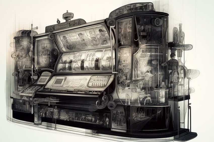 The history of slot machine - black and white