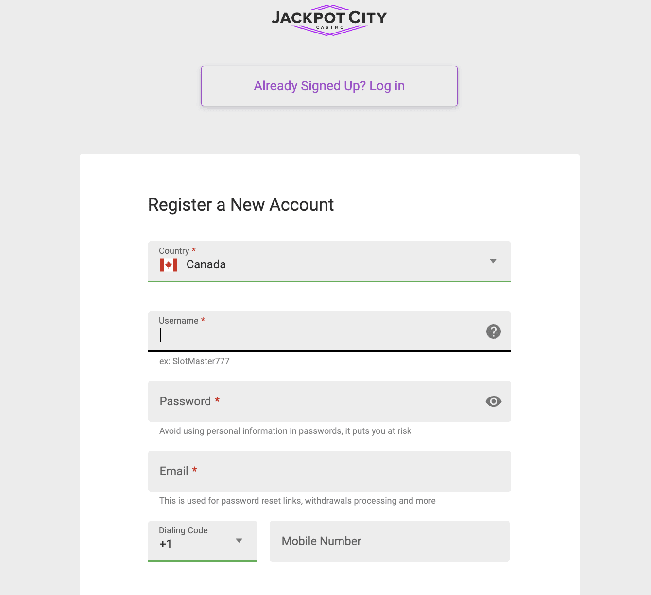 How To Register At Jackpot City Casino