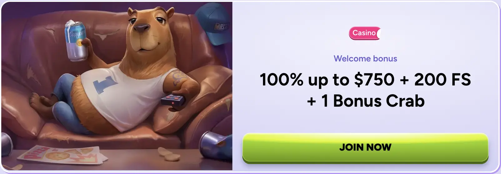 Best Welcome Bonus: Up to 200 FREE SPINS + C$750 - Spinbara Casino